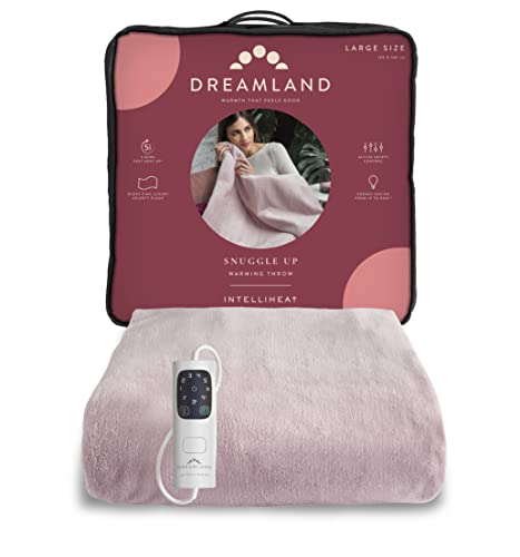Detalle de Dreamland Snuggle Up Electric Throw in Dusky Pink