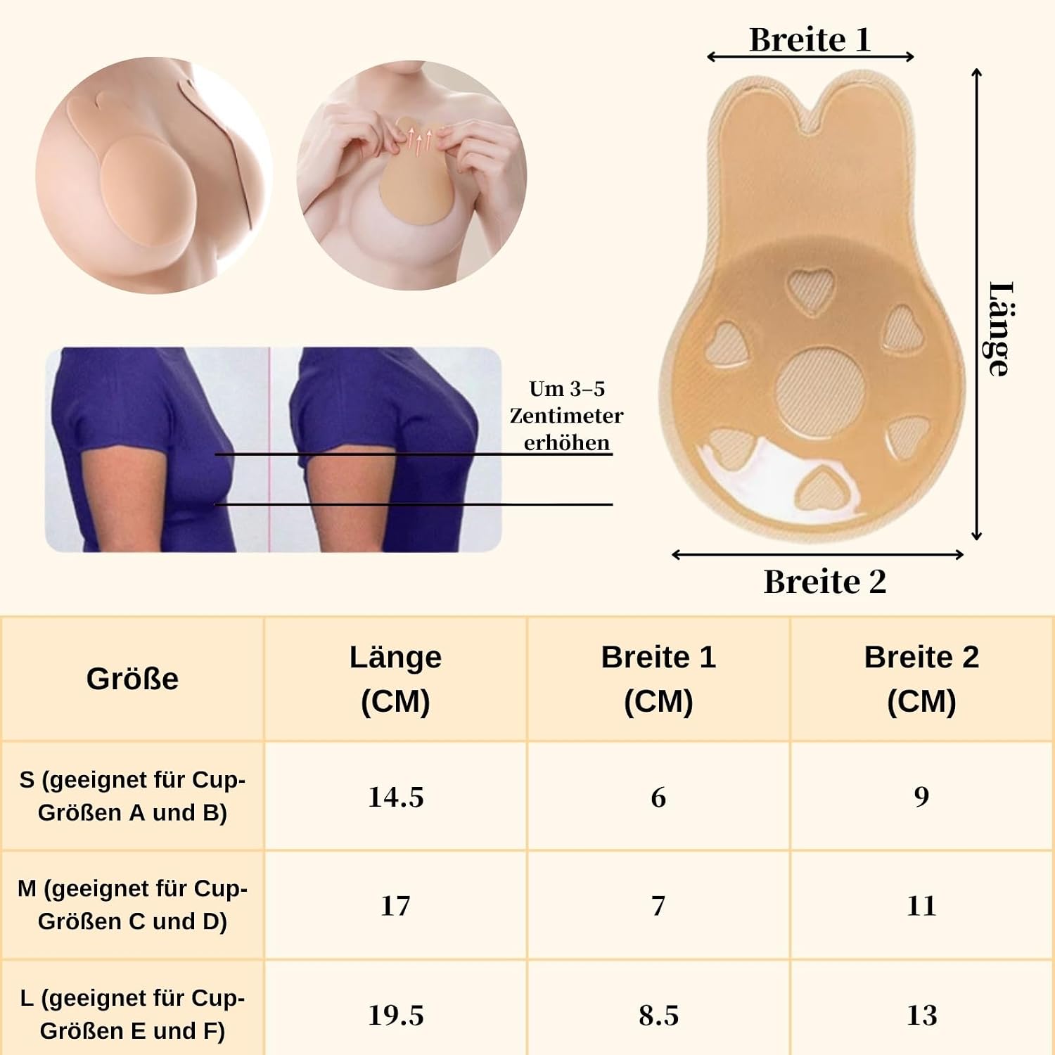 Detalle 2 de Dresmannst Klebe BH Push Up Rückenfrei – Unsichtbarer, trägerloser Nippelpads-BH für Rückenfreiheit