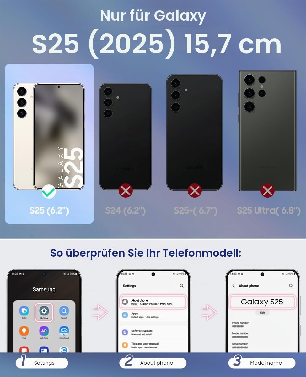 Thumbnail 1 de OCASE 2in1 Magnetische Hülle fürs Samsung Galaxy S25 – Klapphülle mit Kartenfach, RFID-Schutz und Wireless Charging