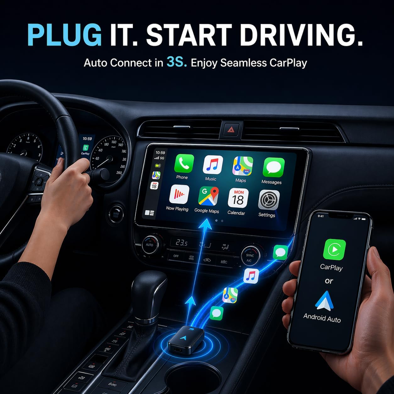 Thumbnail 3 de ZOUHOE CarPlay Wireless Adapter 1 Stück