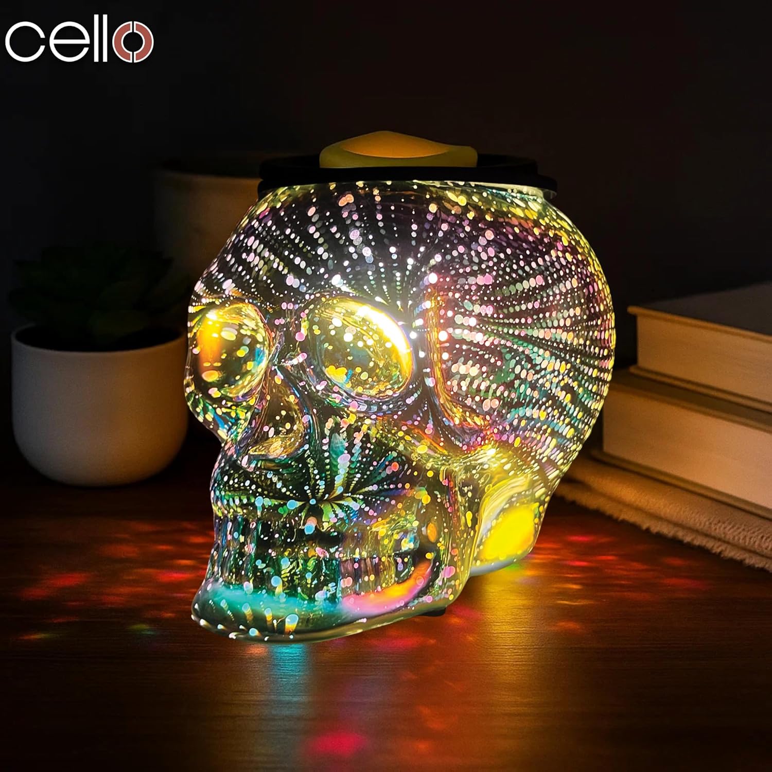 Thumbnail 2 de Cello Skull Electric Wax Melt Burner with Infinity 3D design – plug-in, flame-free ambience