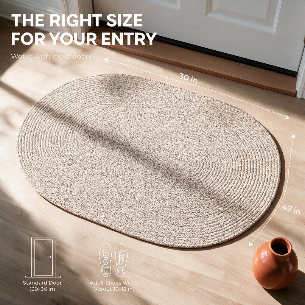 Detalle de JMvicyroam SXZ5000-01 Cotton Door Mat, Handwoven, 30 x 47 in