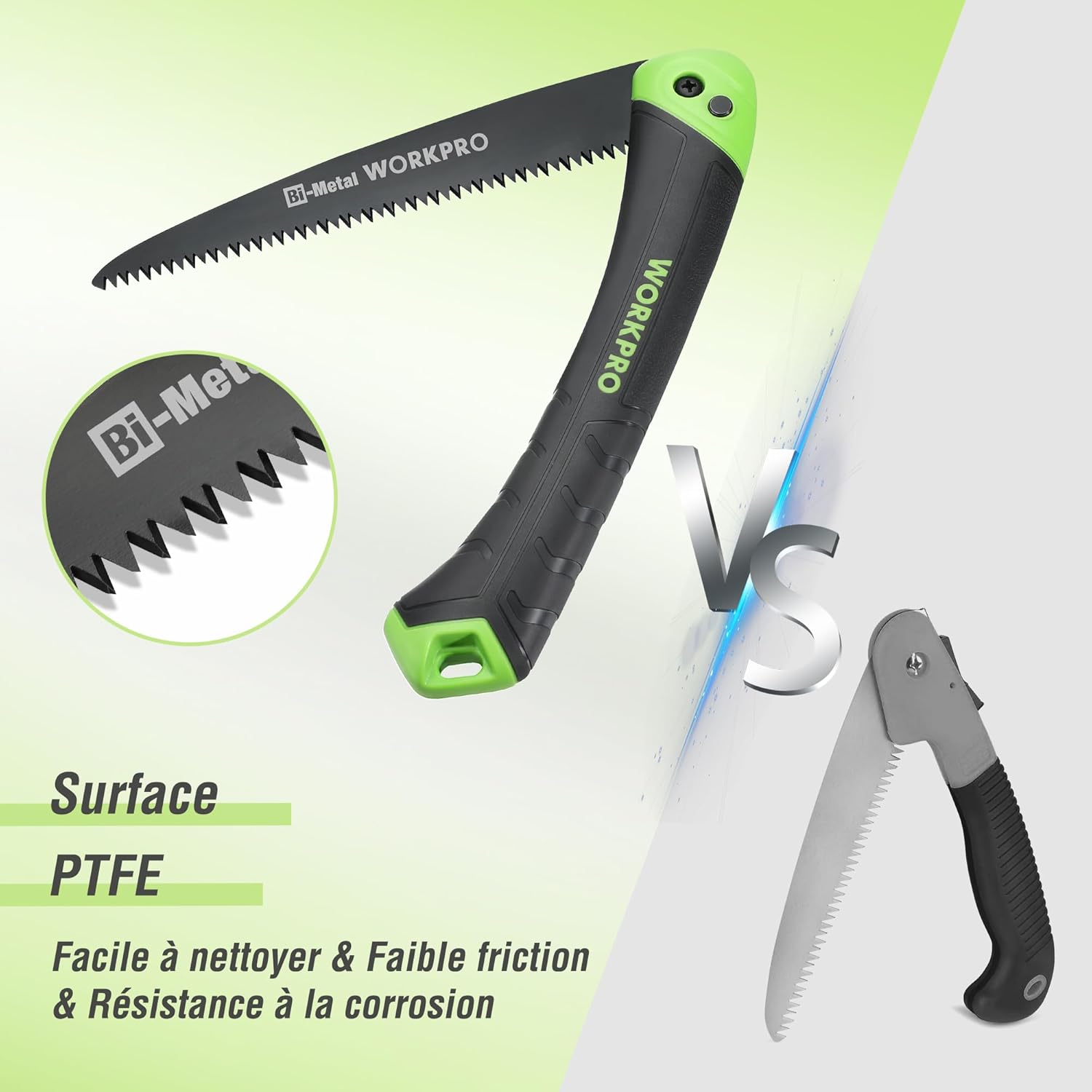 Thumbnail 2 de WORKPRO Scie élaguer à main bimétal pliable (dents triple coupe) pour émondage et jardinage
