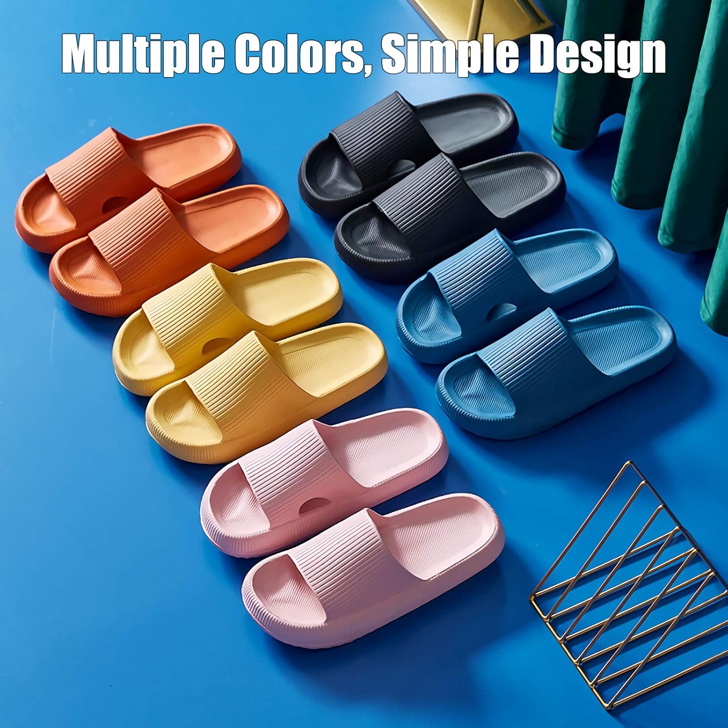Detalle 2 de rosyclo Cloud Slippers for Women and Men — Thick Sole, Non-Slip Shower Shoes