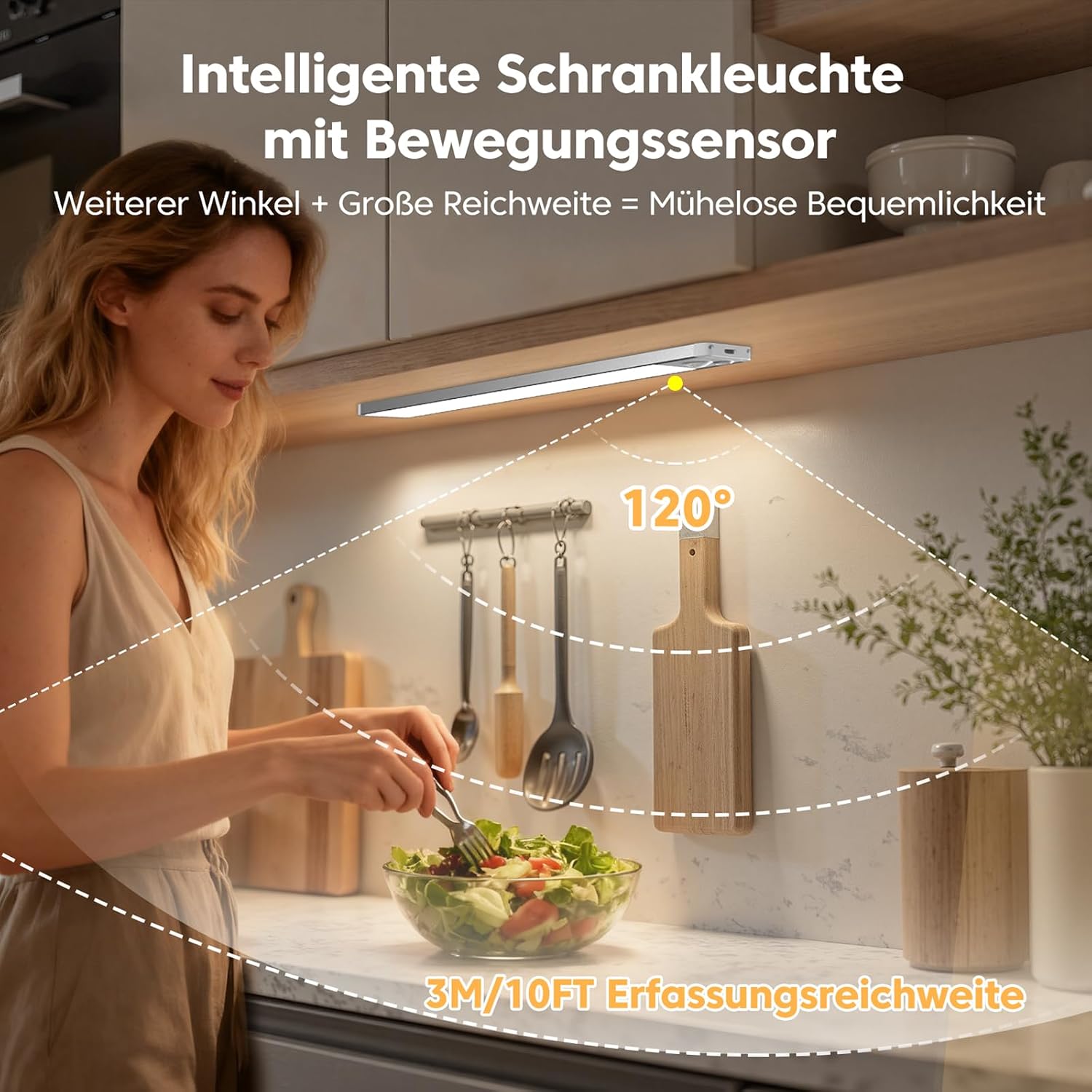 Detalle de Unterbauleuchte Küche LED Bewegungsmelder 3er Set