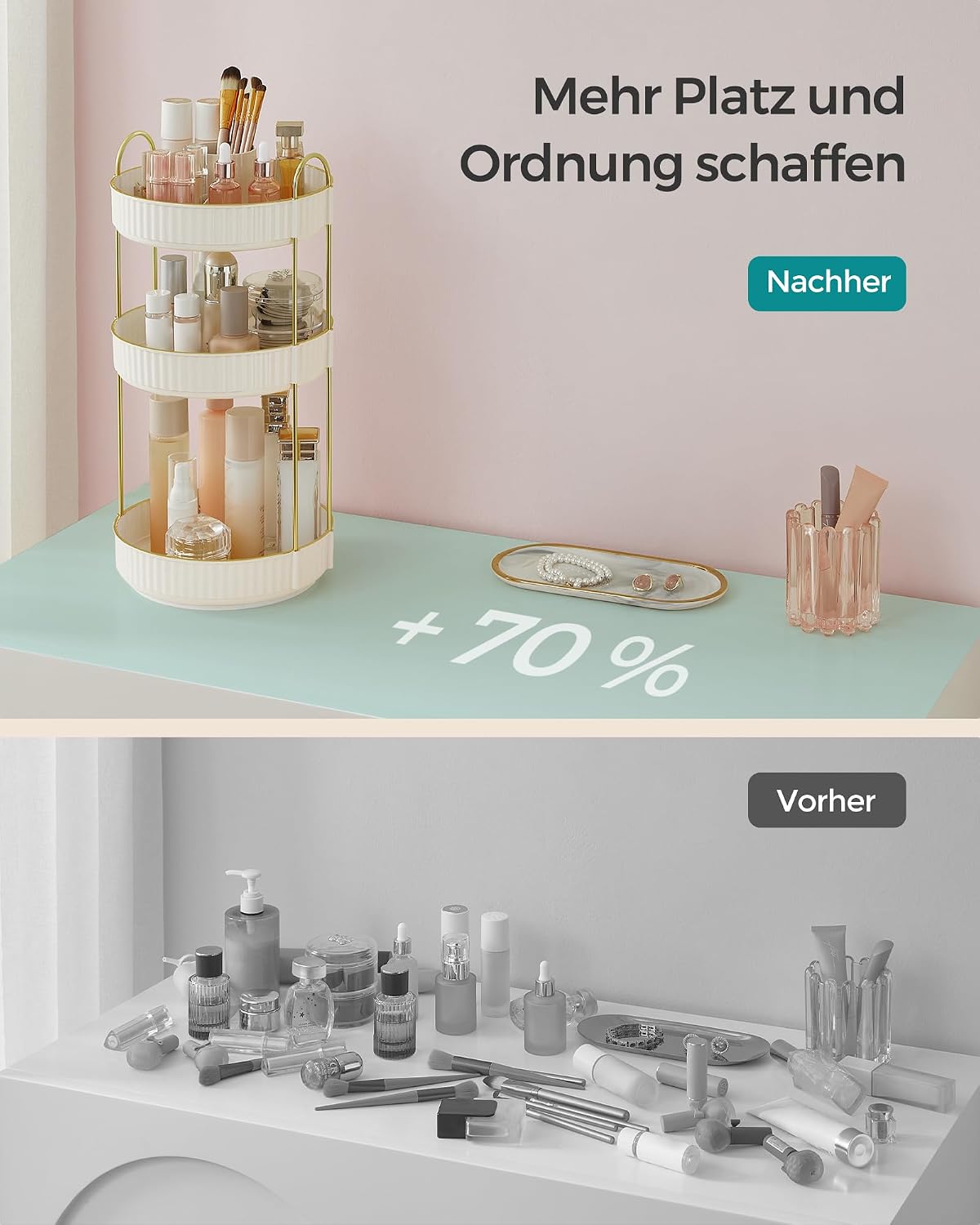 Thumbnail 6 de SONGMICS Make-up Organizer drehbar 3 Ebenen