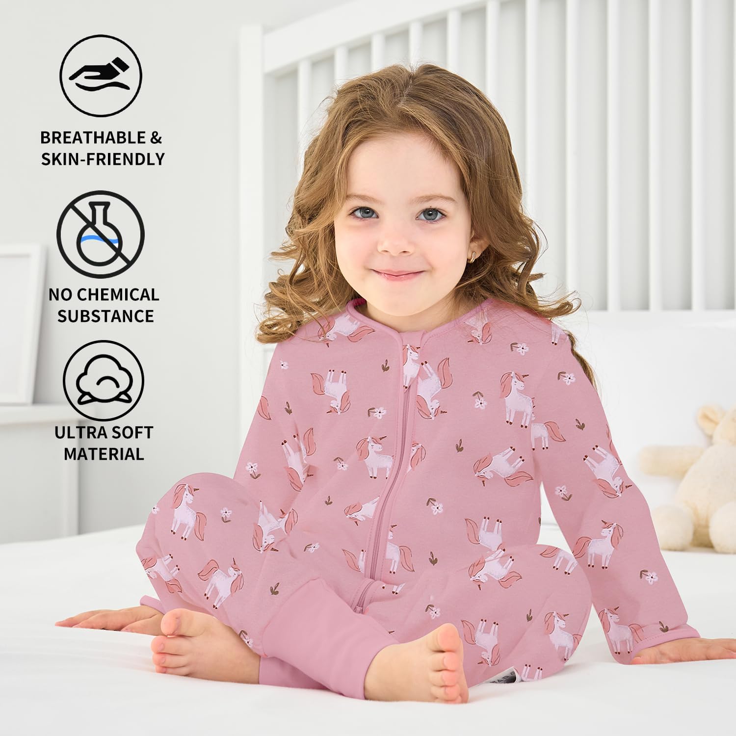 Detalle 2 de Baby Schlafsack Sommer mit Füßen 0,5 Tog aus 100% Baumwolle – mit Ärmeln für Jungen & Mädchen