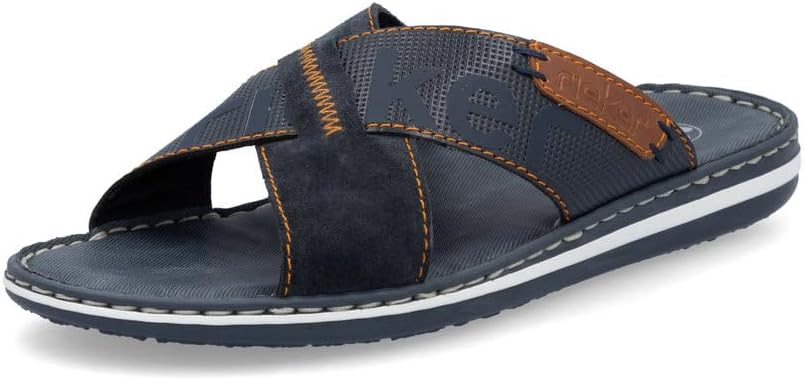 Detalle de Rieker Herren Pantoletten 21098 – bequeme Slipper mit normaler Weite (G)