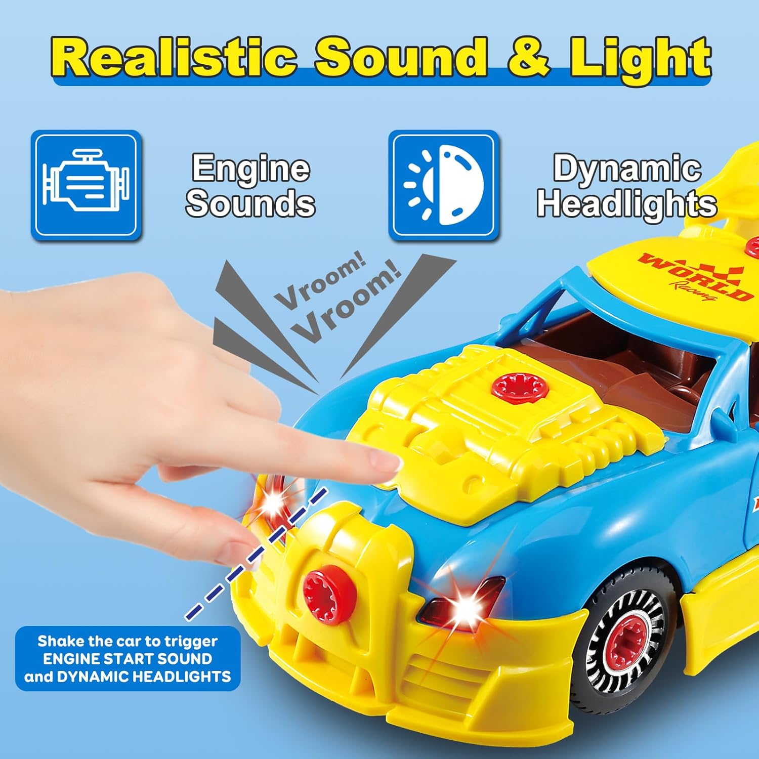 Detalle de Pup Go Take Apart Racing Car Toy – Build, lights and sounds for 3+ year olds