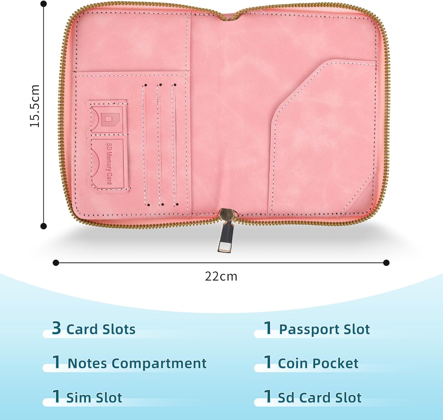 Thumbnail 2 de Zidoley Passport Holder Travel Wallet RFID Blocking in Pink