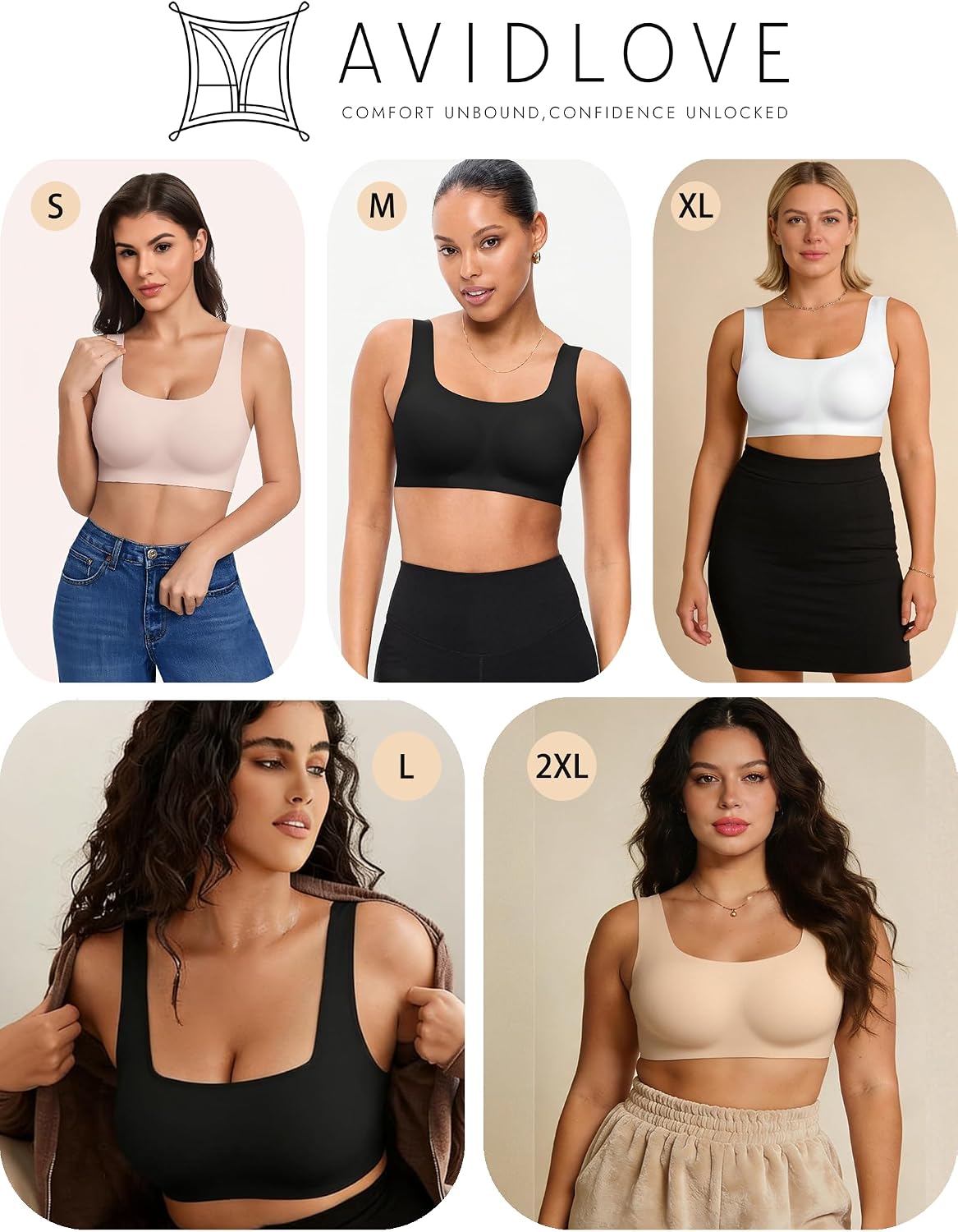 Thumbnail 6 de Avidlove Women's Comfy Pullover Wireless Bra, Seamless with Wide Straps