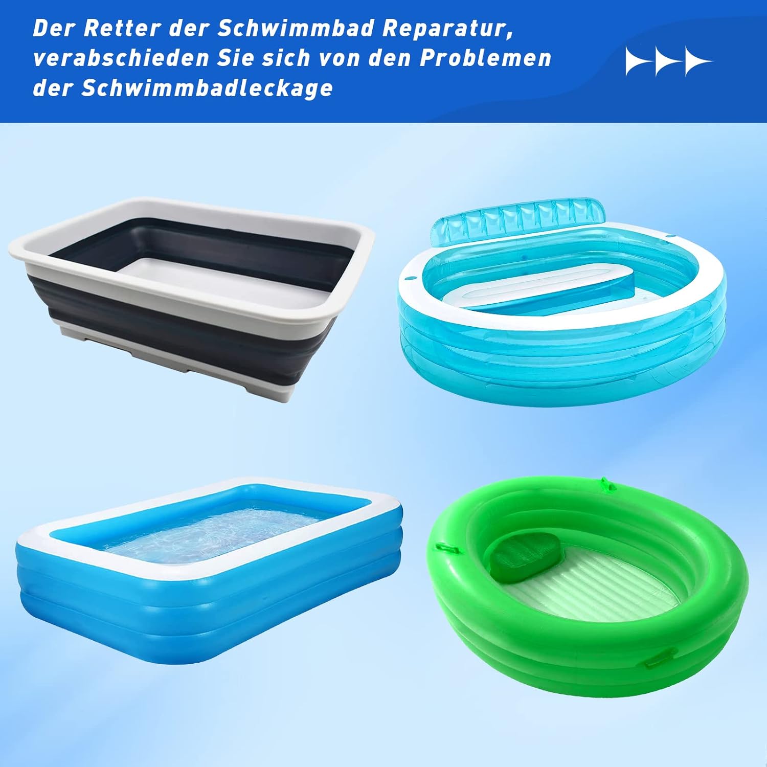 Detalle 2 de KAZATE Kit Reparación Piscina Autoadhesivo Impermeable 💧
