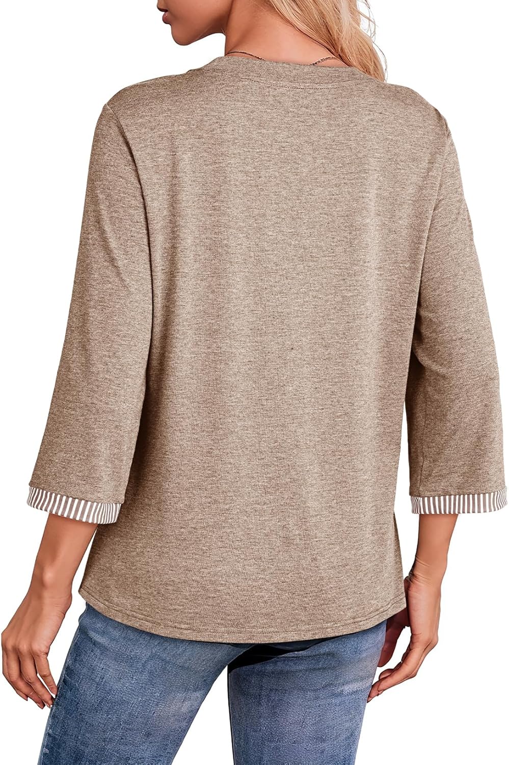 Thumbnail 3 de Dokotoo Damen T-Shirt mit 3/4-Ärmeln, Rundhals & entspannter Passform (S–XXL)