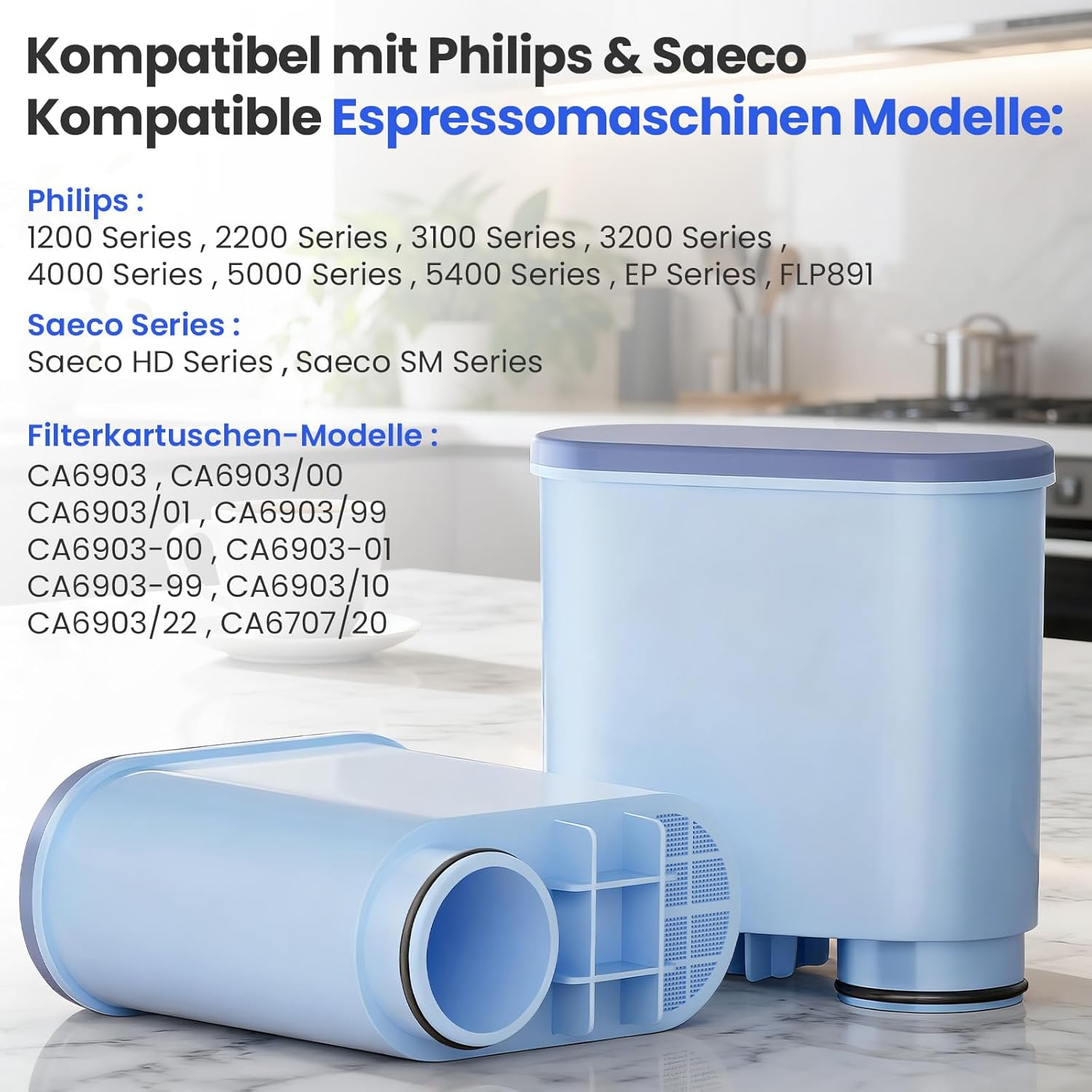 Detalle de Molifal Wasserfilter für Philips AquaClean CA6903/10, CA6903/22 – 6er-Pack Filterpatronen