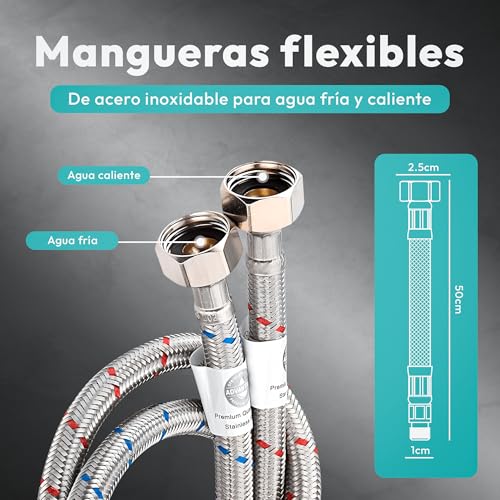 Thumbnail 8 de JUPPLIES Grifo Cocina Extraíble – Acero Inoxidable 304, giro 360° y 3 modos de agua