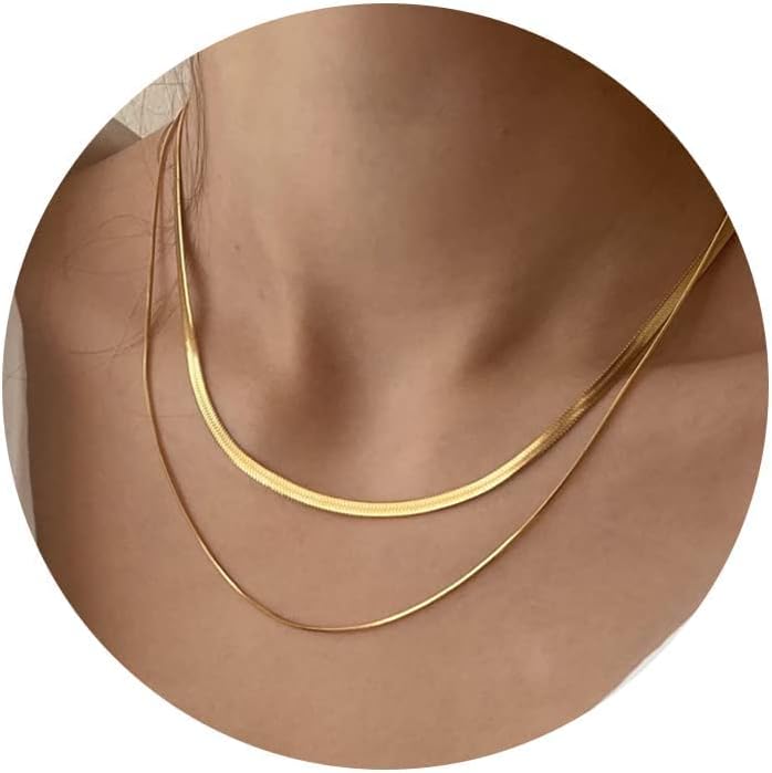 Detalle de Tewiky Schlangenkette 14K vergoldet 45 cm