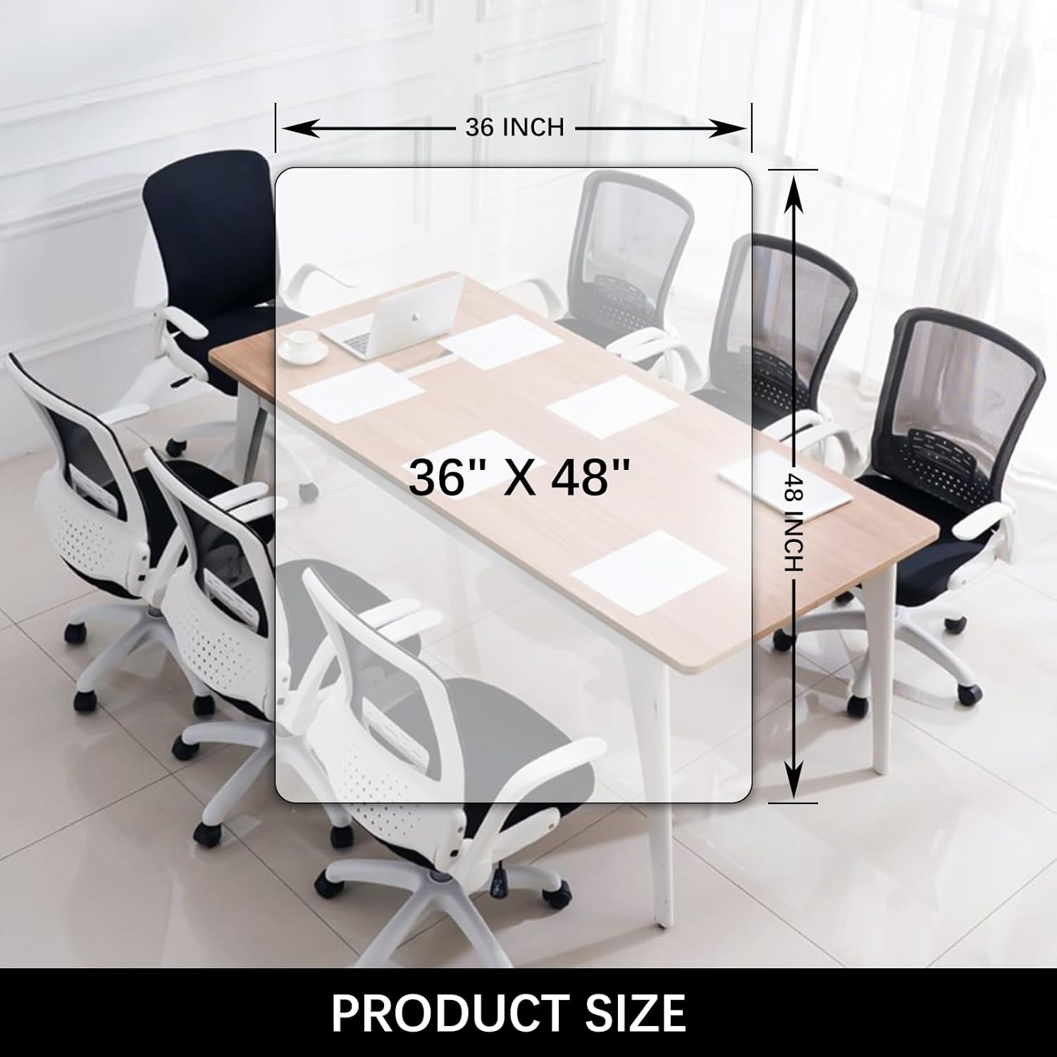 Thumbnail 6 de Kuyal Clear Chair Mat for Hard Floors 90x120cm (3'x4') — transparent chair mat for wood, tile & laminate