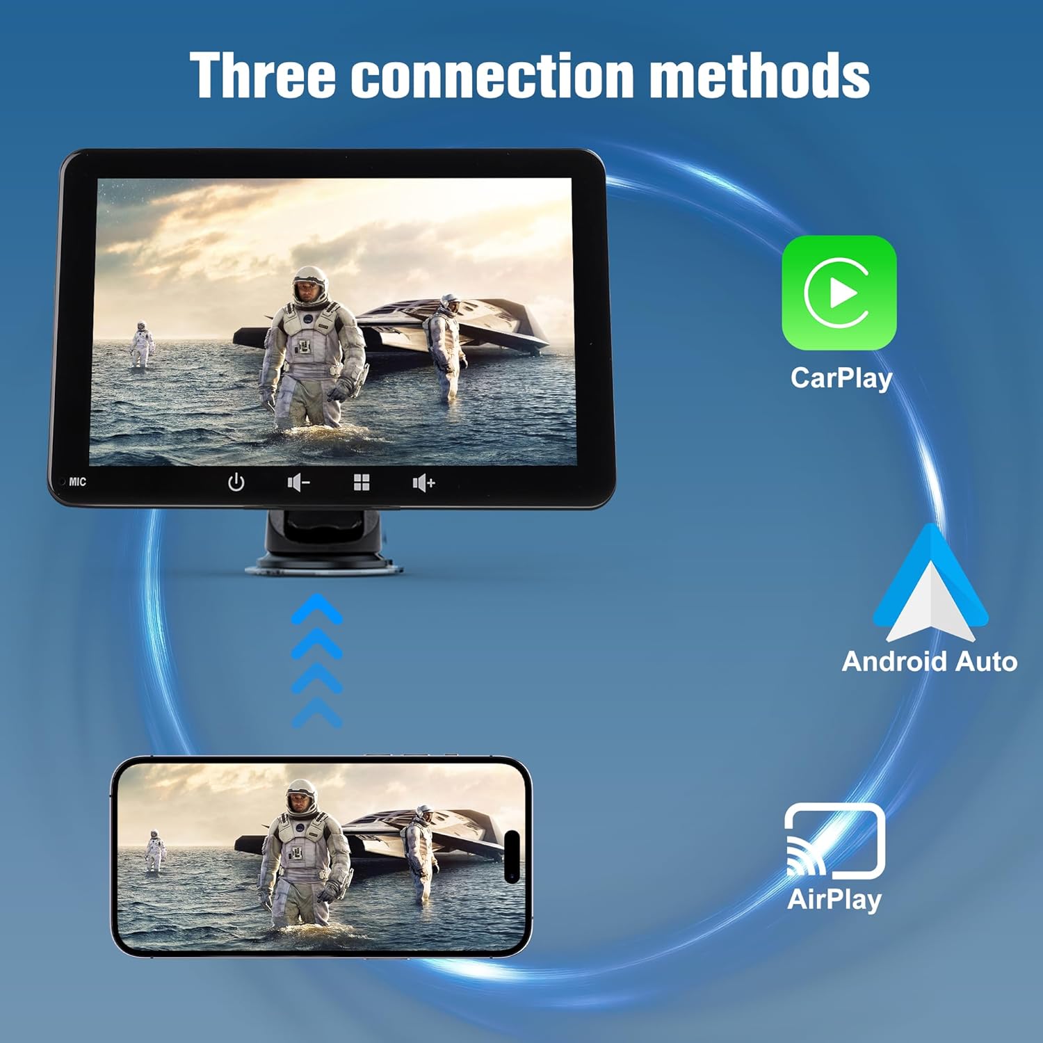 Thumbnail 2 de Alltolink Autolink Wireless Carplay and Android Auto Car Play Screen – 7-Inch Portable Car Tablet with Voice Control