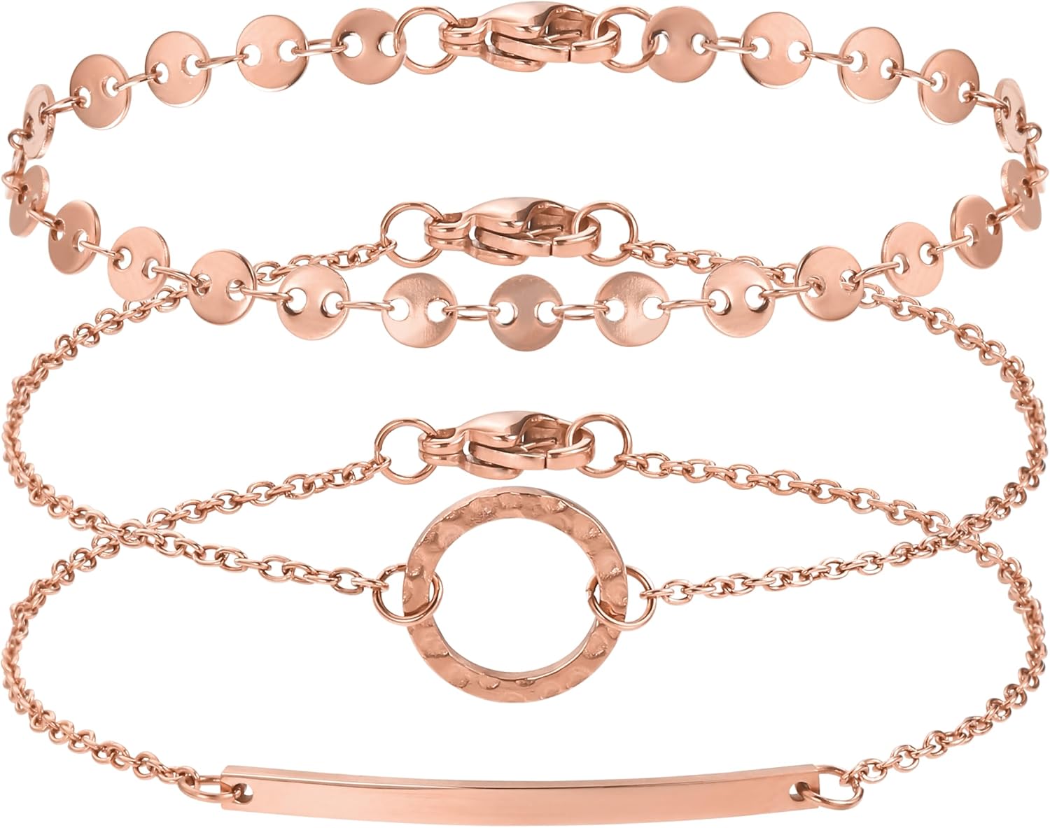 Thumbnail 6 de BONNYBIRD BonnyMilano Premium Edelstahl-Armbänder-Set für Damen (Silber, Gold & Roségold)