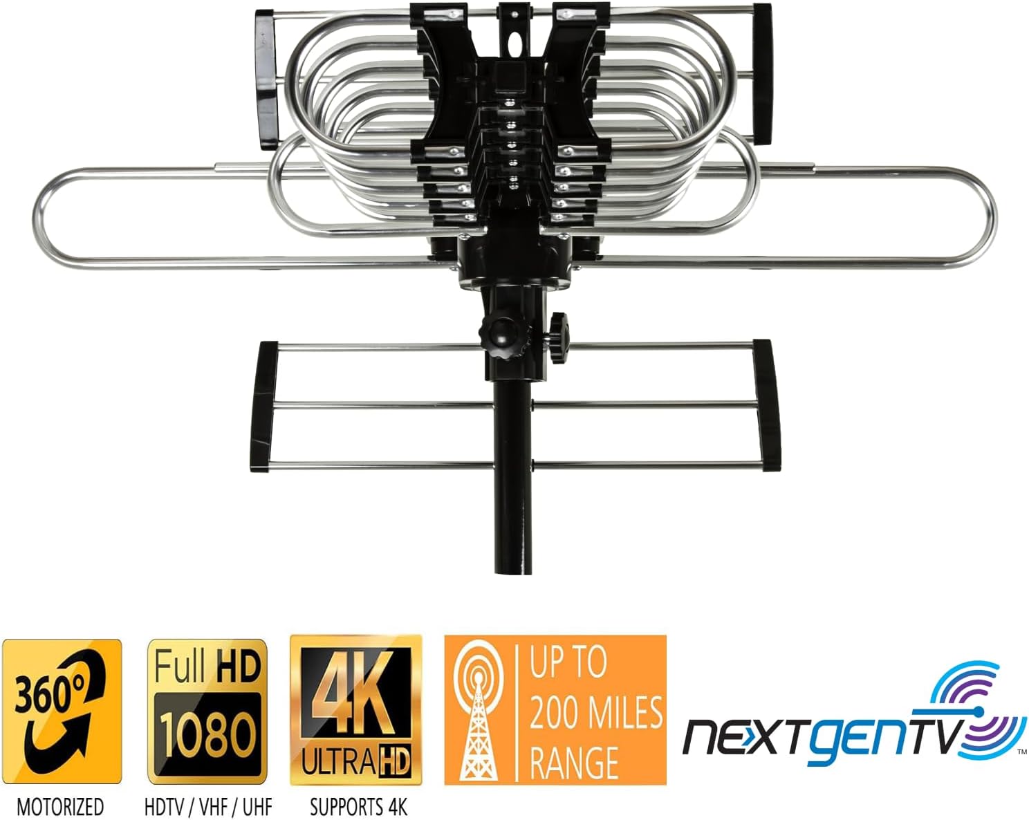 Thumbnail 1 de Five Star 2026 Upgraded Outdoor TV Antenna — 200 Mile Range, Motorized 360° Rotation