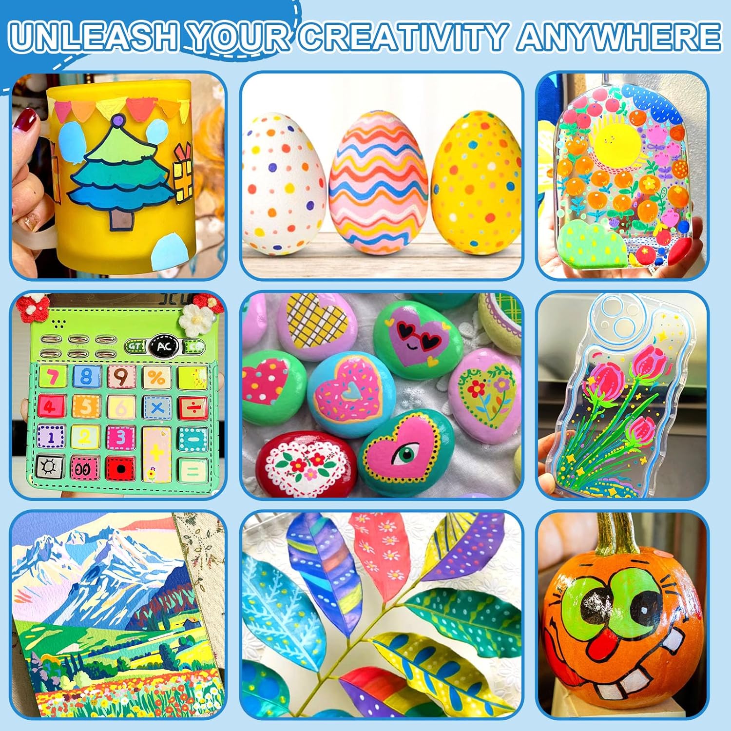 Thumbnail 6 de NICETY 120 Colours Acrylic Paint Pens (brush tip) for rock, wood and more