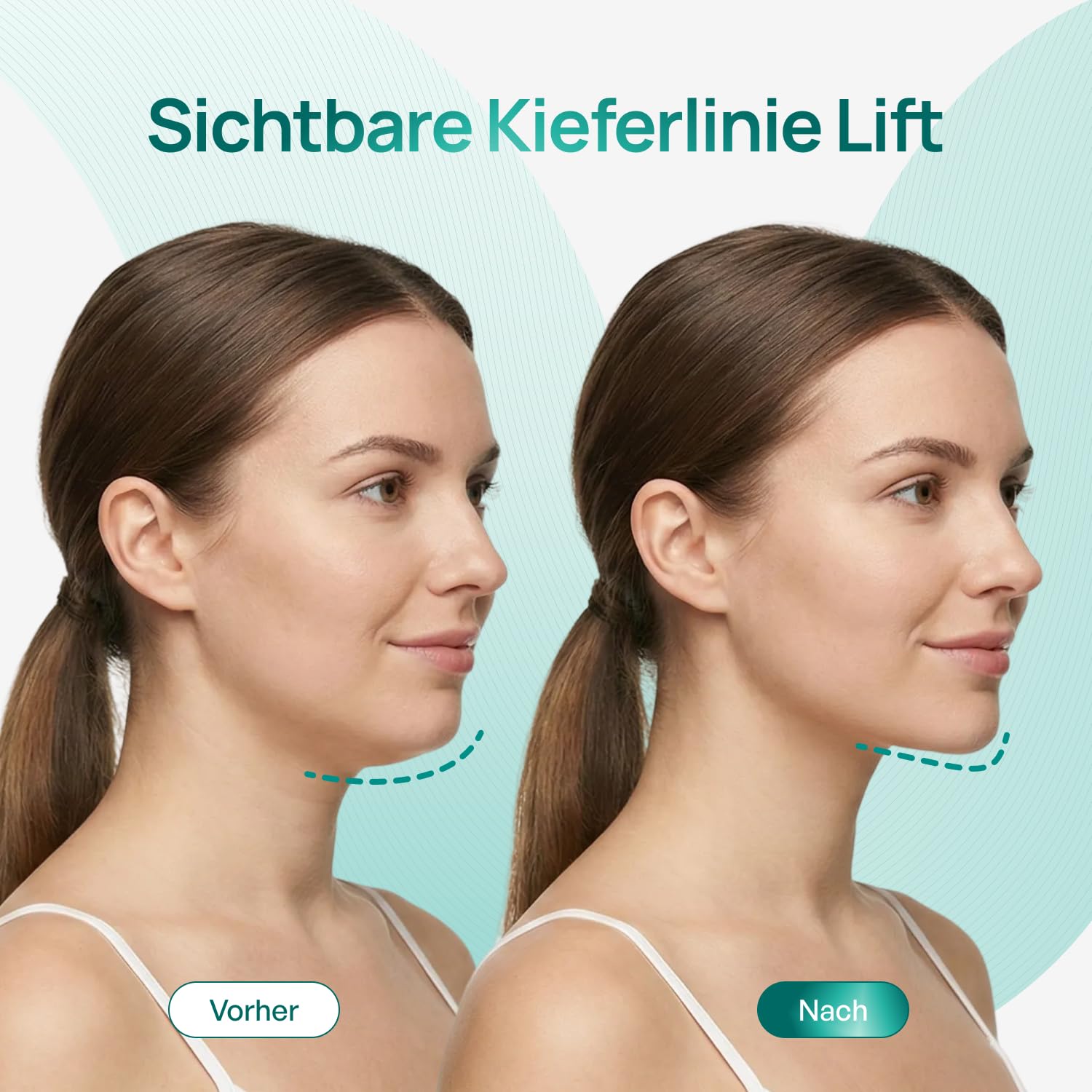 Detalle de Plantifique V-line Hyaluron Face Mask (10er Set) für V-Shape, Gesichtstape & Doppelkinn