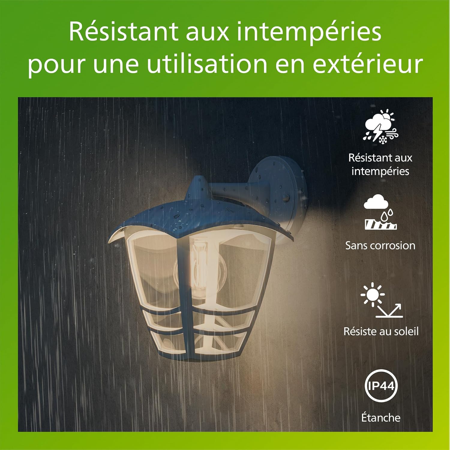 Thumbnail 4 de Philips Mygarden Creek: Applique murale d'extérieur en blanc, IP44