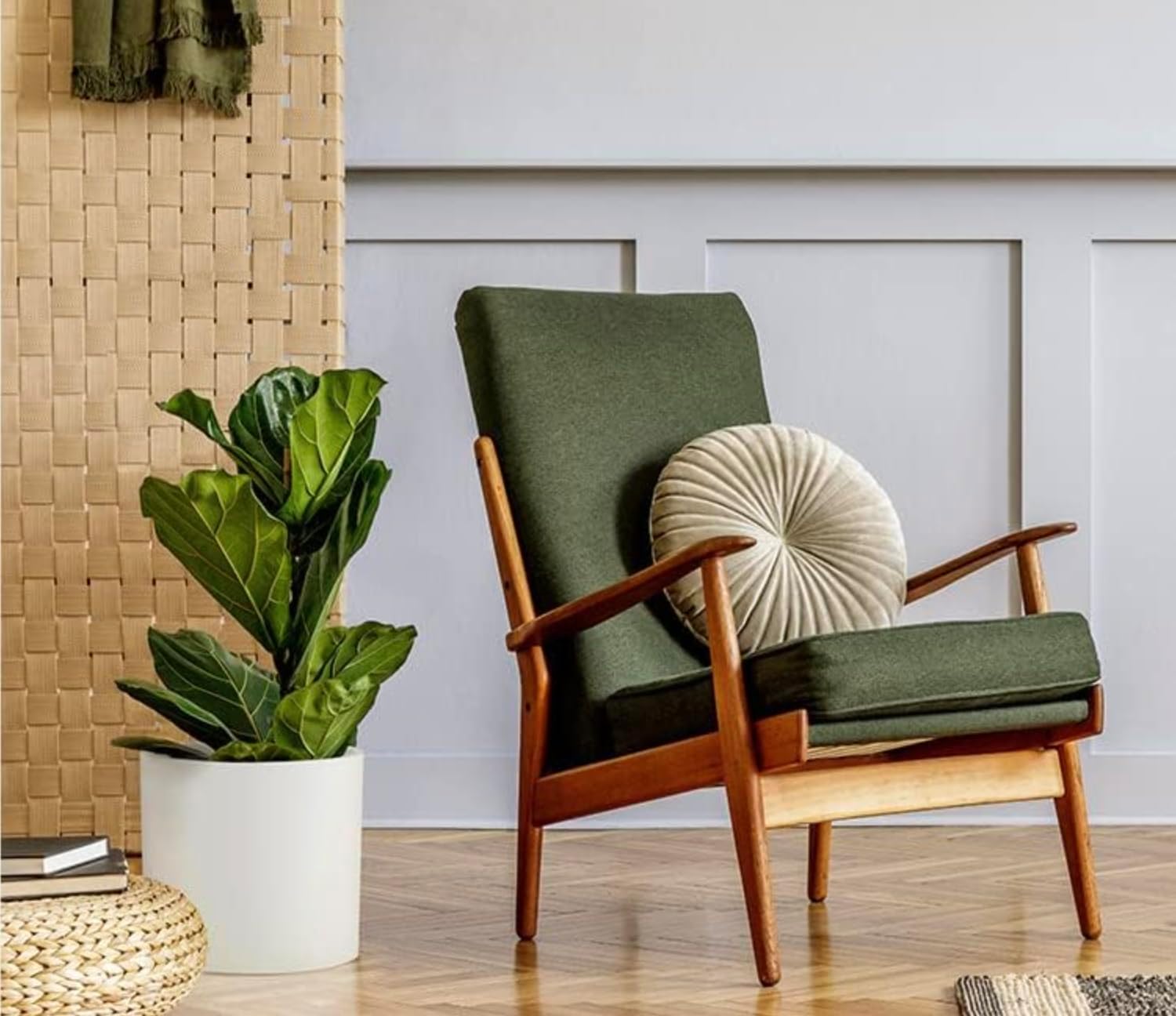 Detalle de Fox & Fern TOPL-GMDG-B248 Planter M, White Fibrestone Pot with Water Reservoir