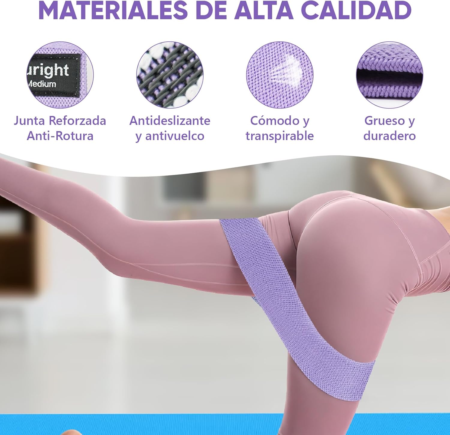 Detalle de Suright Gomas Elásticas Musculación 3 niveles