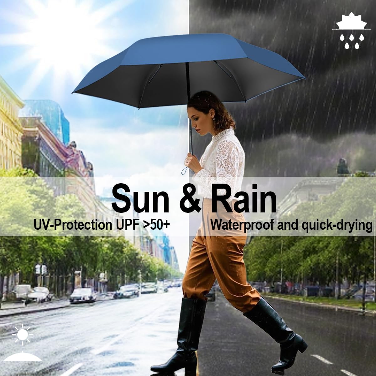 Thumbnail 5 de Copulan Windproof Mini Travel Folding Umbrella: UPF 50+ Sun & Rain Protection in a Pocket-Sized Design