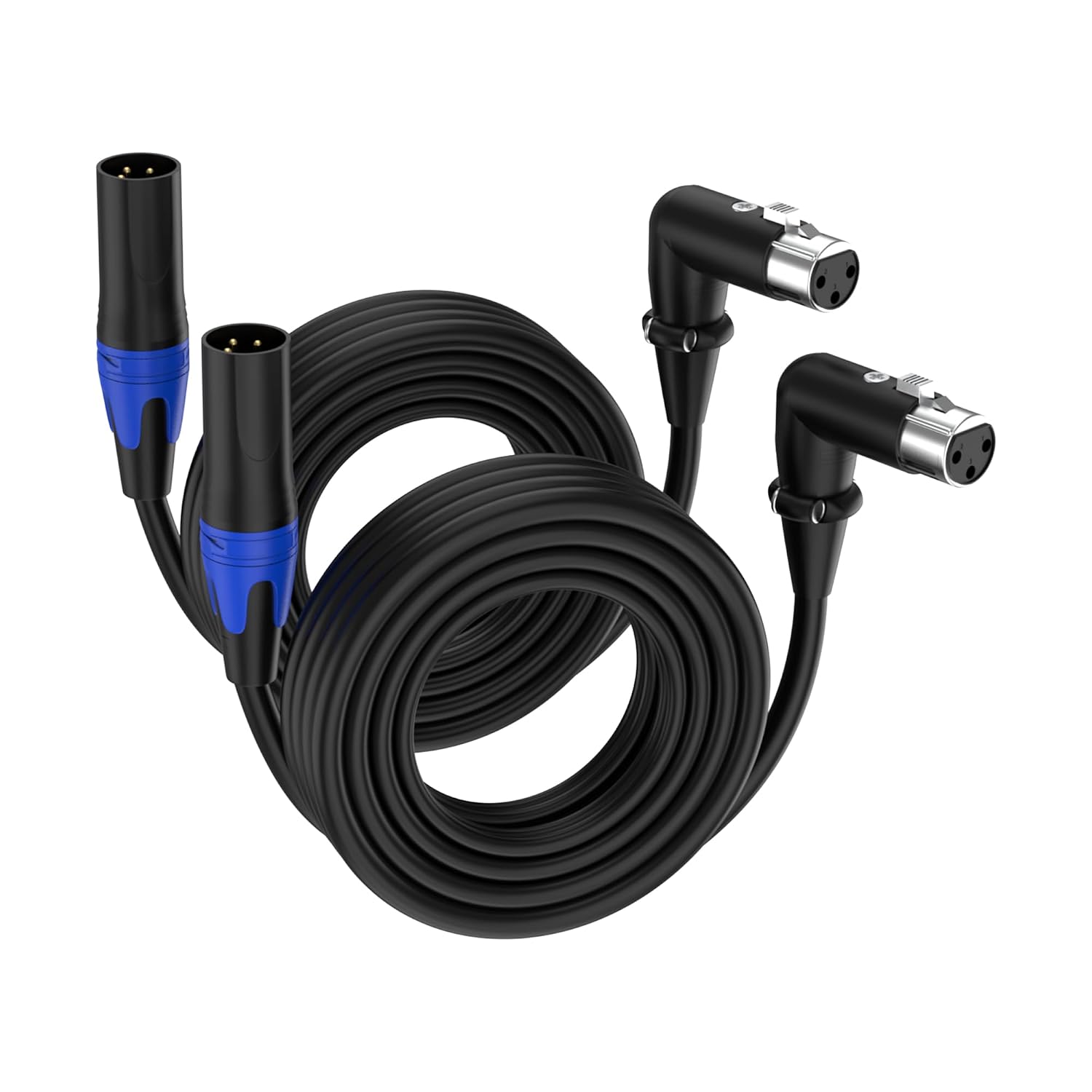 Detalle de Seefeful 202403028002 XLR Microphone Cables, 3.3 ft, 2-Pack, Right-Angle Male