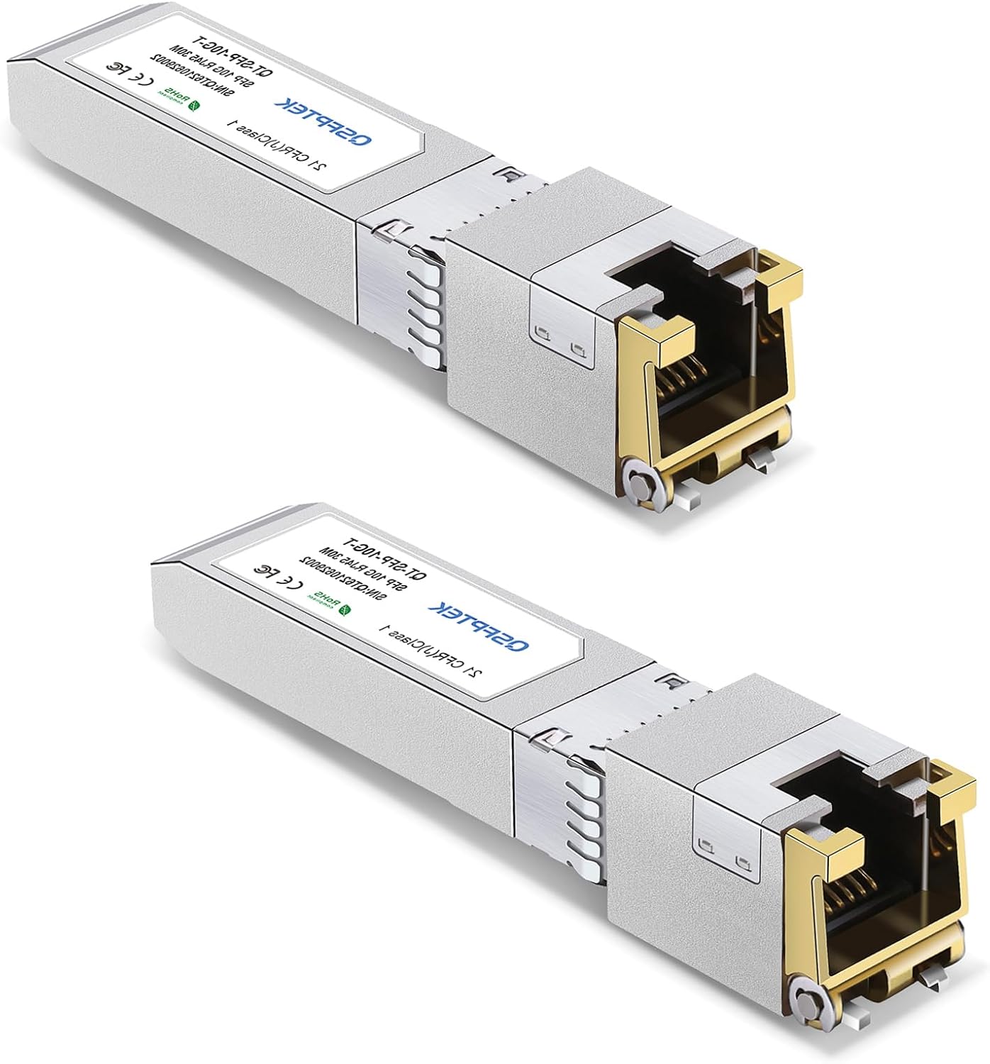 Detalle de QSFPTEK 10GBASE-T SFP+ RJ45トランシーバーモジュール 10Gbps対応・銅線接続