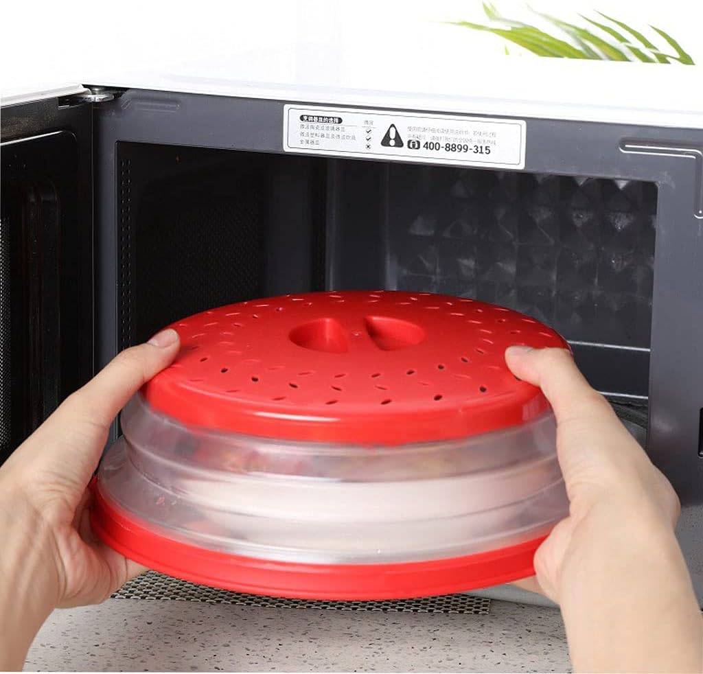 Thumbnail 5 de Collapsible Microwave Splatter Cover, 10.5 Inch – BPA-Free Silicone & Plastic (Beige Grey)