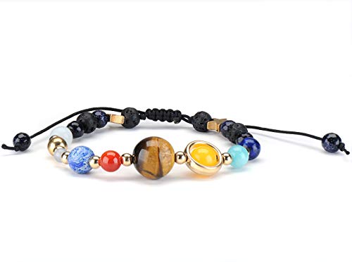 Thumbnail 2 de Senlinmu 2 X Sistema Solar: pulsera de cuentas con piedras naturales y 9 planetas