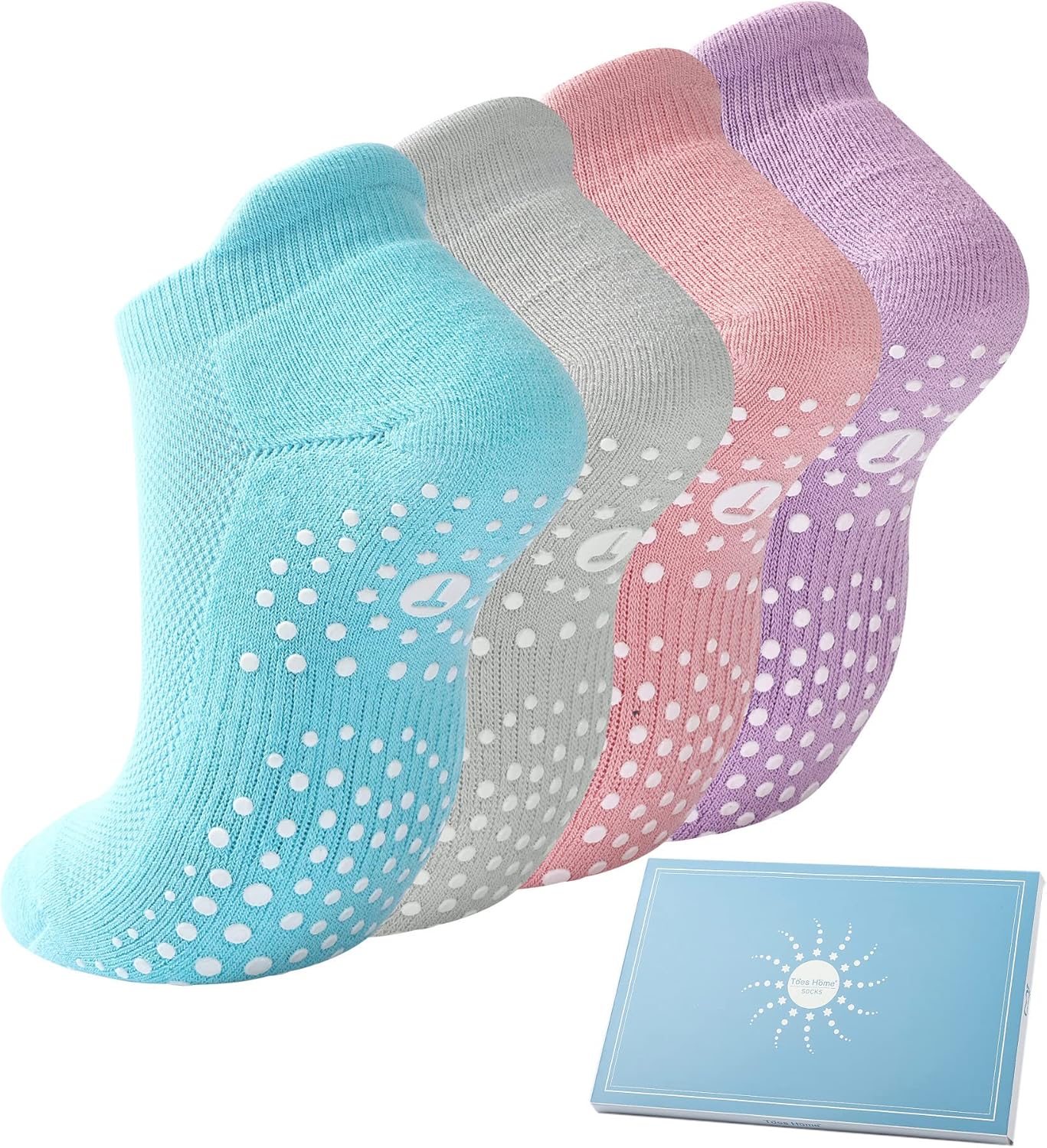 Thumbnail 6 de 4 Pairs Grip Yoga Socks Non-Slip Pilates Socks