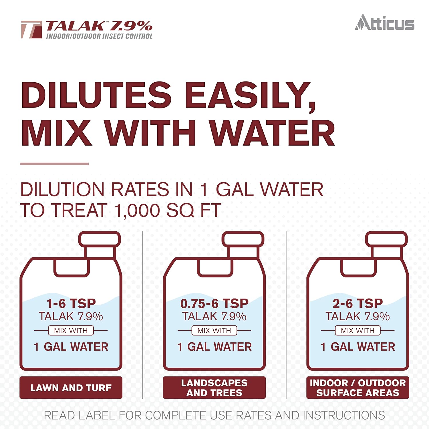 Thumbnail 5 de Atticus Talak 7.9% Indoor/Outdoor Bifenthrin Insecticide Concentrate (32oz)