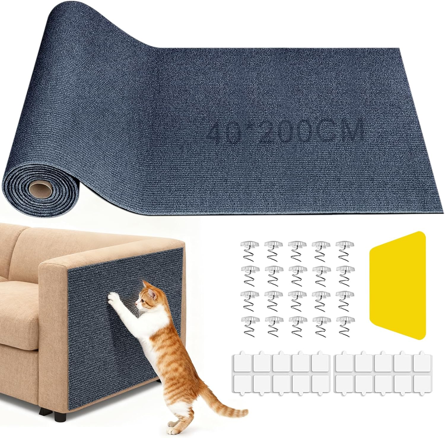 Litrue 40 x 200cm Cat Scratching Mat: Large, Self-Adhesive & Cuttable Guardian for Furniture
