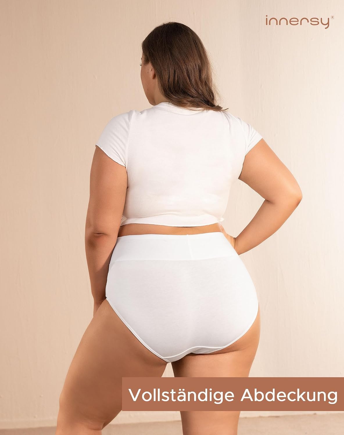 Detalle de INNERSY Großgrößen Damen Taillenslip Baumwolle High Waist 44-62 – 4er Pack