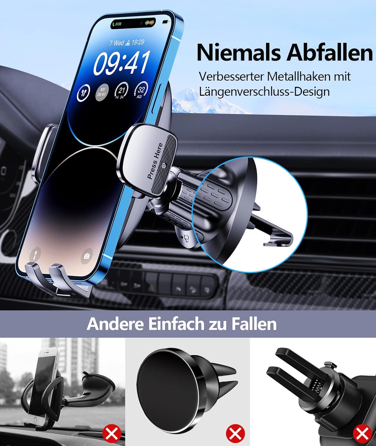 Thumbnail 4 de Glangeh Handyhalterung Auto Lüftung 360°