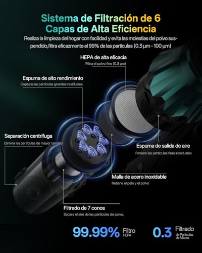 Thumbnail 9 de Vexilar V15Max aspiradora sin cable con fregona, 65KPa y 60 min (1,5L) para suelos y alfombras