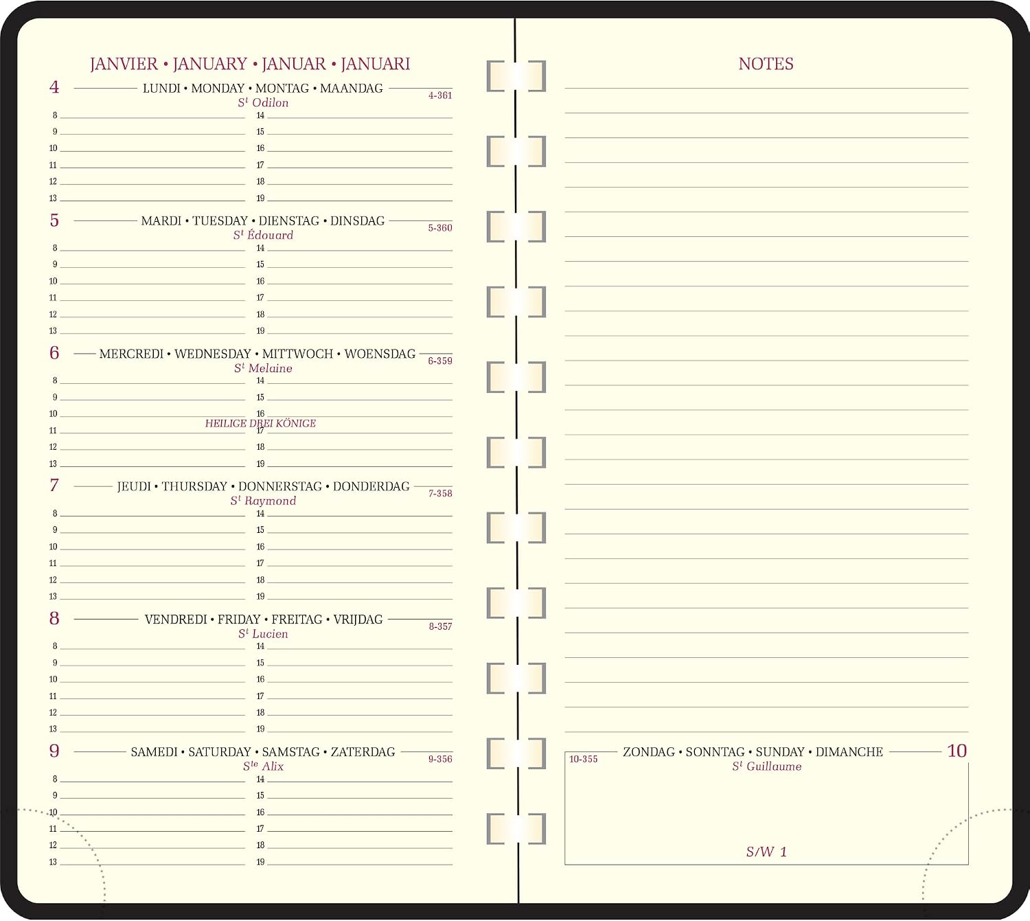 Detalle de Exacompta recharge agenda semainier de poche 16S