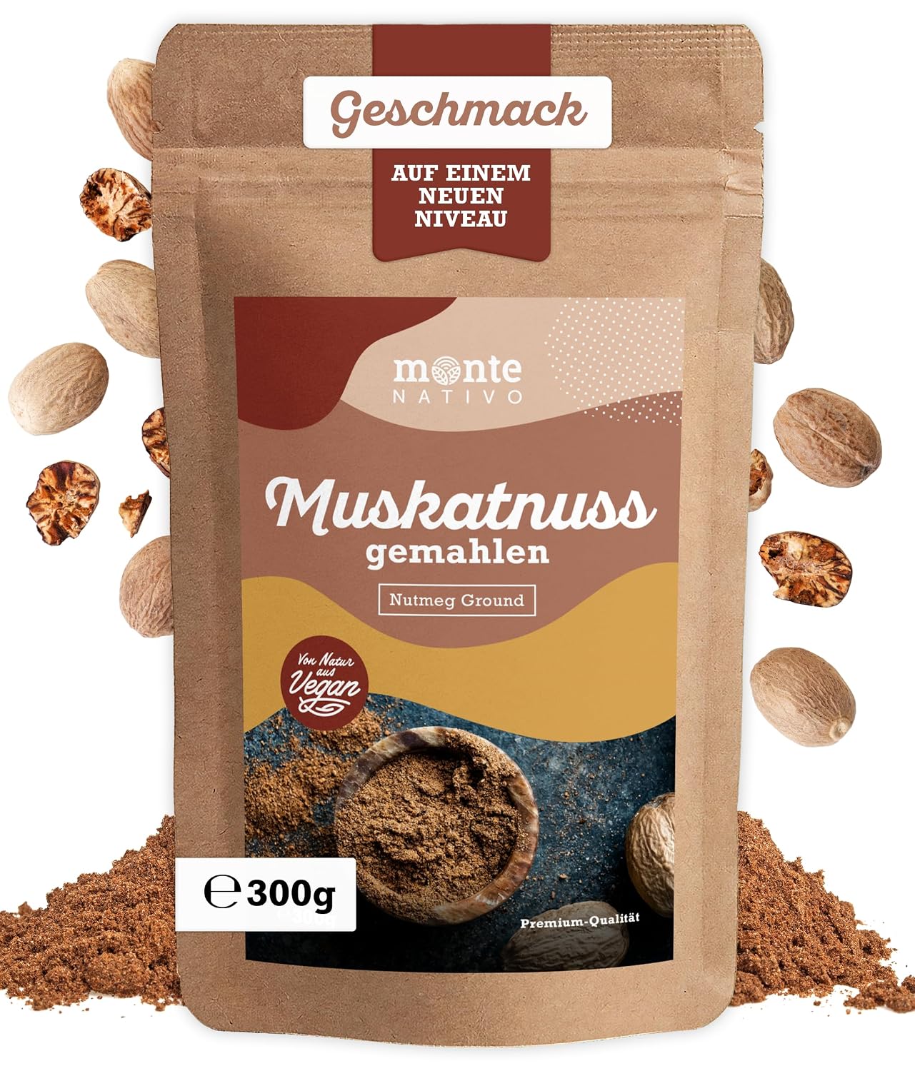 Detalle de Monte Nativo Muskatnuss gemahlen (300 g) – Intensives Aroma, fein gemahlen