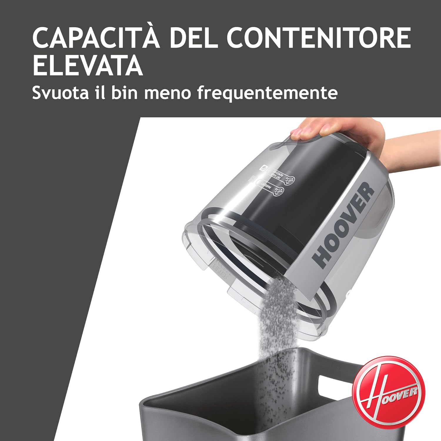 Thumbnail 3 de Hoover BR71_B30 – Aspirapolvere a traino ciclonico 700 W, 2 L, filtro EPA, 78 dB, spazzola per parquet, 2in1, Nero/Verde/Grey