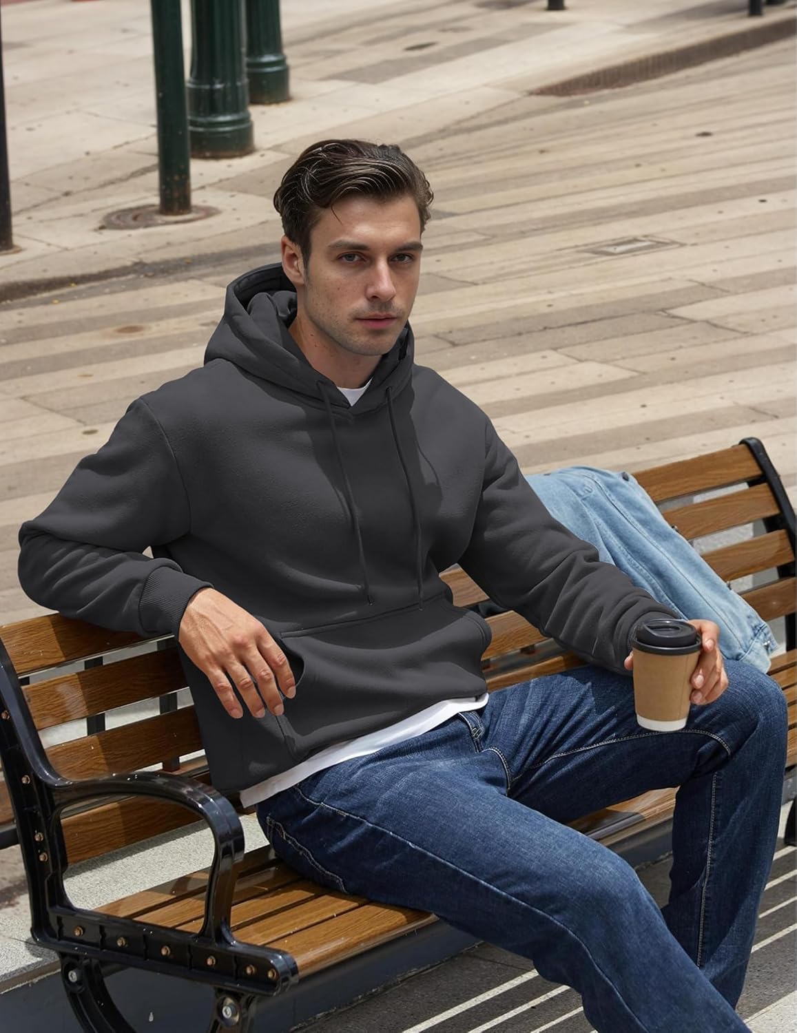 Thumbnail 1 de COOFANDY Sweat à capuche homme coton chaud hiver