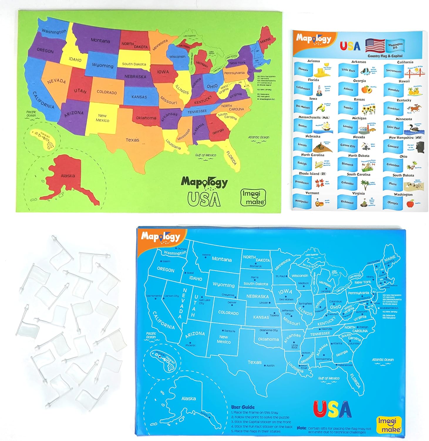 Detalle 2 de Imagimake Mapology USA Map 50-piece 🧩