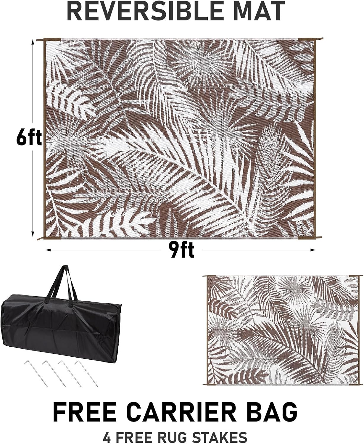 Thumbnail 1 de HiiARug Outdoor Straw Rug 6x9Ft