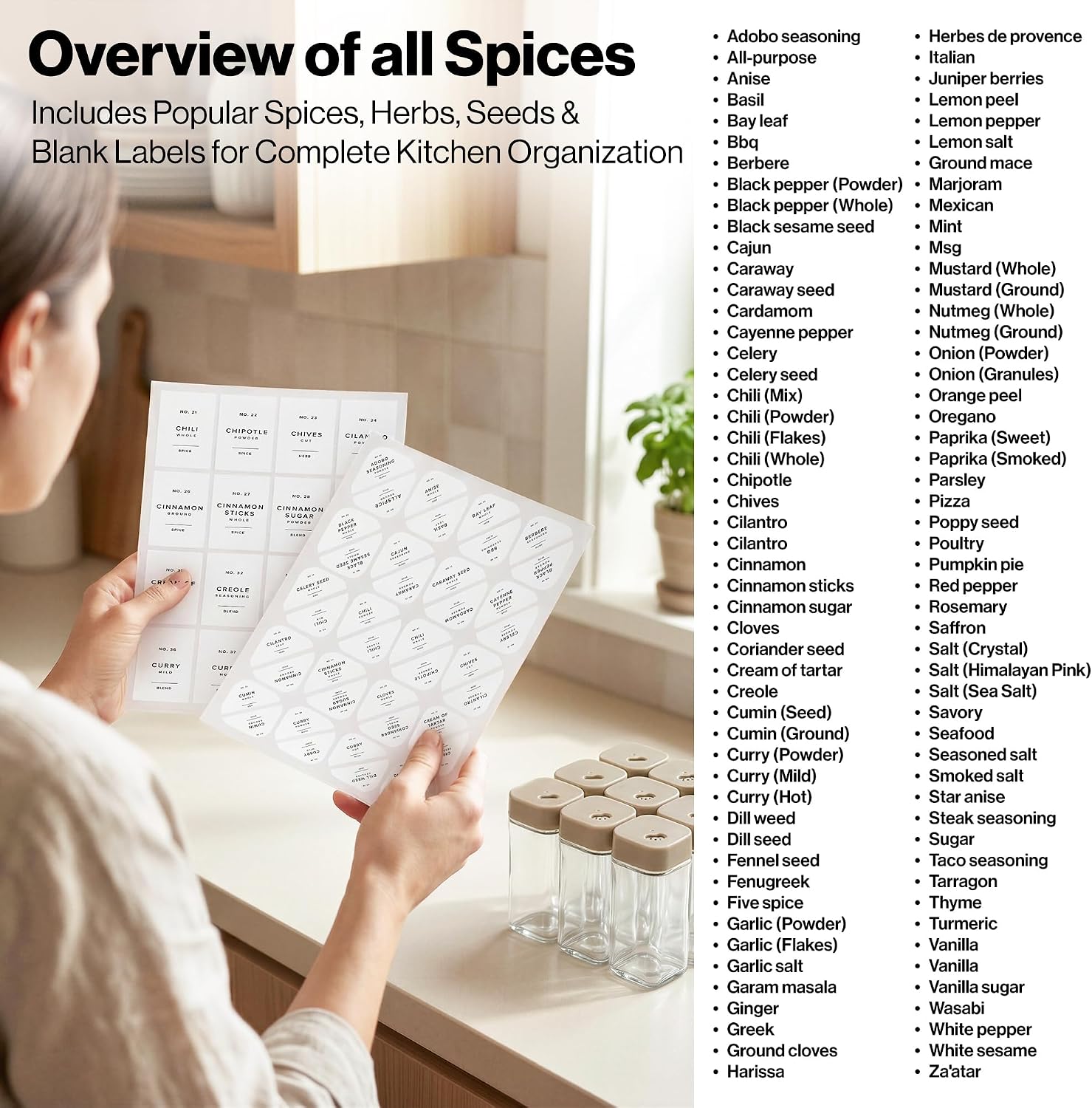 Thumbnail 6 de EDELHAUS Glass Spice Jars, 4 oz
