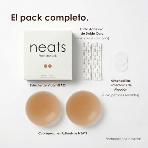 Detalle de NEATS Pezoneras de Silicona Hipoalergénica Almond 10 cm | Sujetador Adhesivo Reutilizable