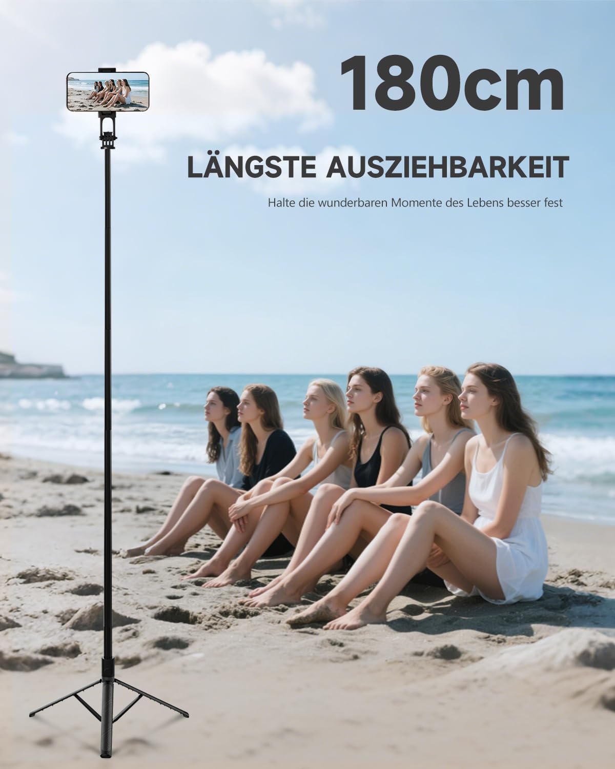 Thumbnail 2 de RISEOFLE 180 cm Handy-Stativ mit Selfie-Stick 🎥
