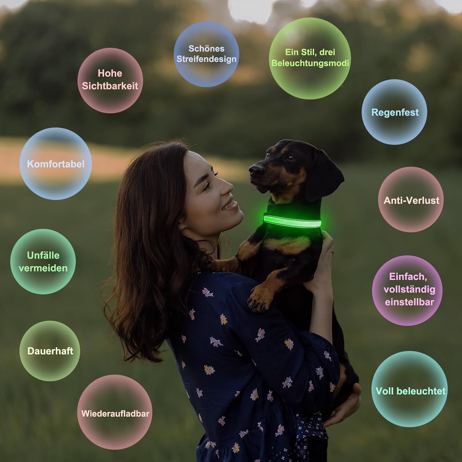 Detalle de Leuchtendes Hundehalsband 7 Modi đ